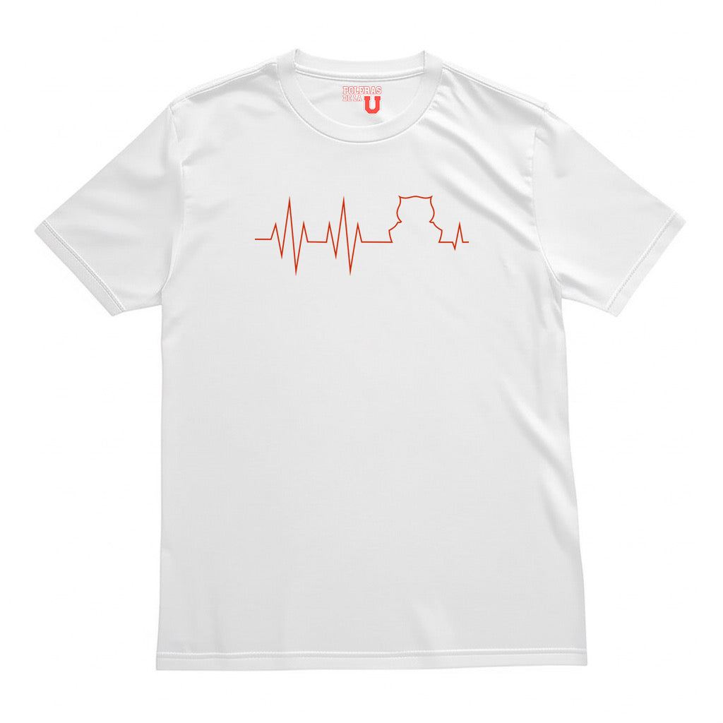 Polera U. de Chile - MI VIDA (Blanca) Roja