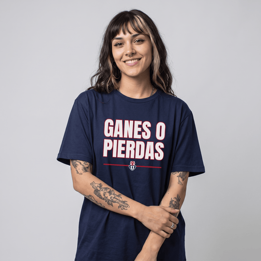 Polera U. de Chile (AZUL) - GANES O PIERDAS - Poleras de la U