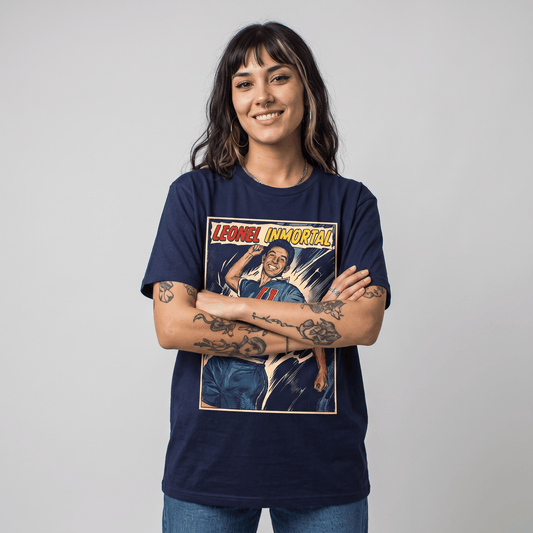 Polera U. de Chile (AZUL) - LEONEL INMORTAL - Poleras de la U