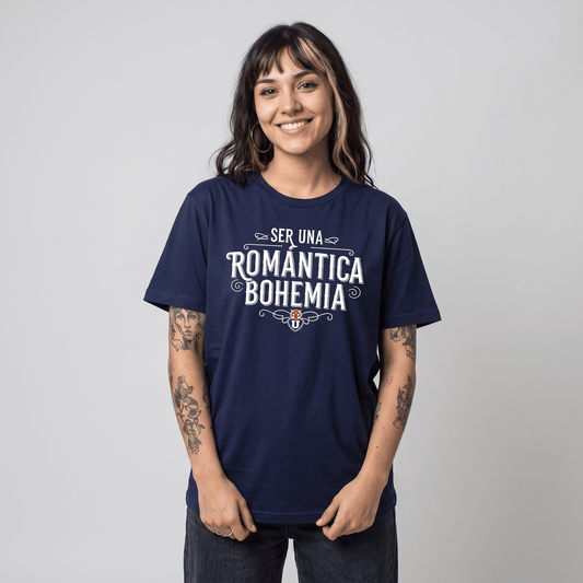 Polera U. de Chile (AZUL) - ROMÁNTICA BOHEMIA (Mujer) - Poleras de la U