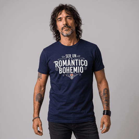 Polera U. de Chile (AZUL) - ROMÁNTICO BOHEMIO - Poleras de la U