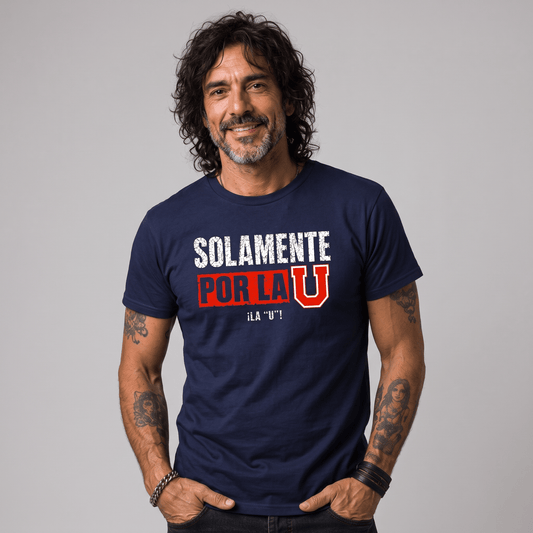 Polera U. de Chile (AZUL) - SOLAMENTE POR LA "U" - Poleras de la U