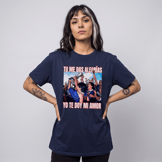 Polera U. de Chile (AZUL) - TU ME DAS ALEGRIAS - Poleras de la U