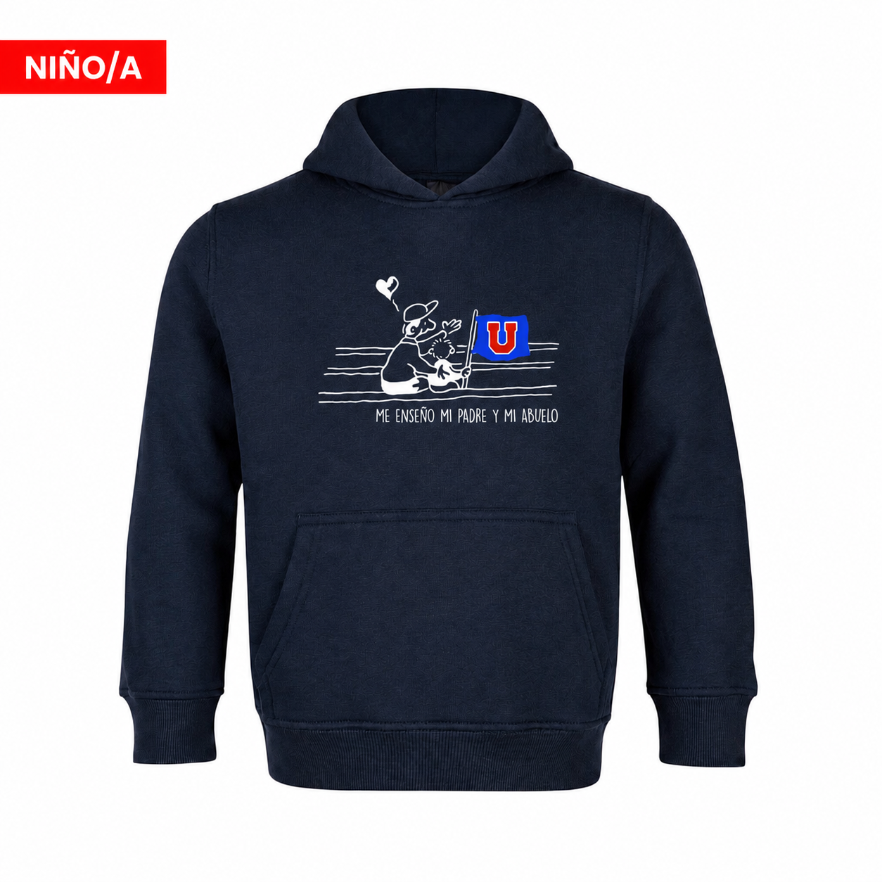 Polerón U. de Chile Niño/a (AZUL) - ME ENSEÑO MI PADRE Y MI ABUELO