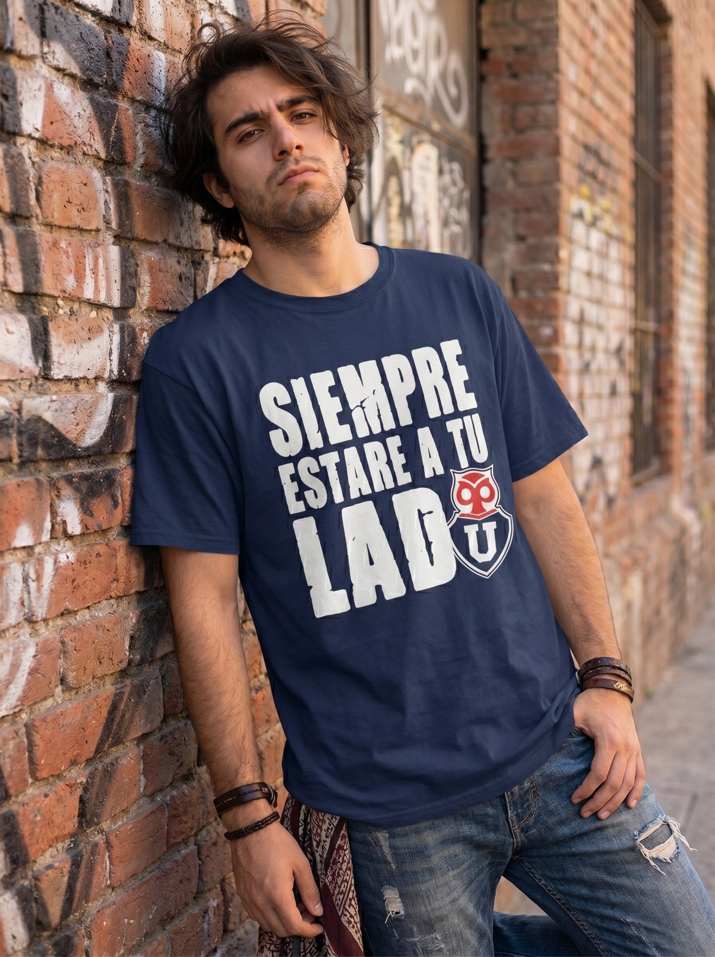 Polera U. de Chile (AZUL) - SIEMPRE ESTARÉ A TU LADO