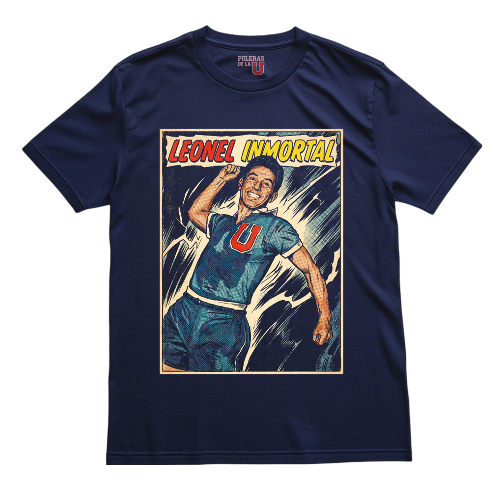 Polera U. de Chile (AZUL) - LEONEL INMORTAL