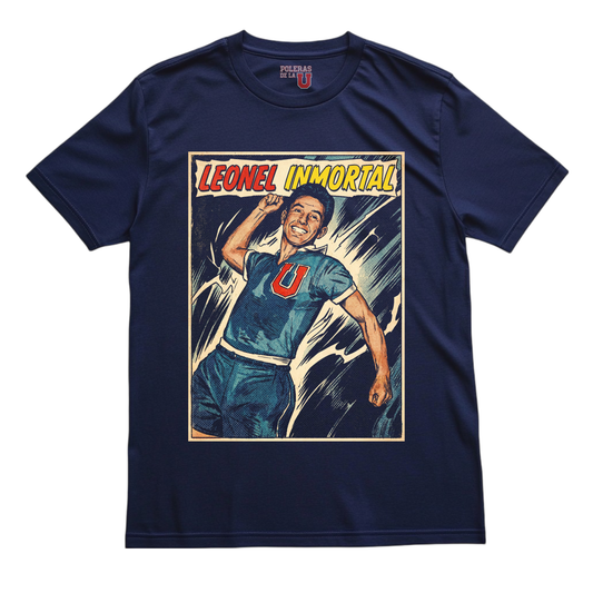 Polera U. de Chile (AZUL) - LEONEL INMORTAL