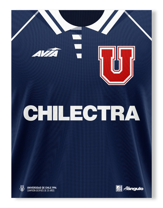 Poster U. de Chile | Camiseta Avia 1994 | 30x40