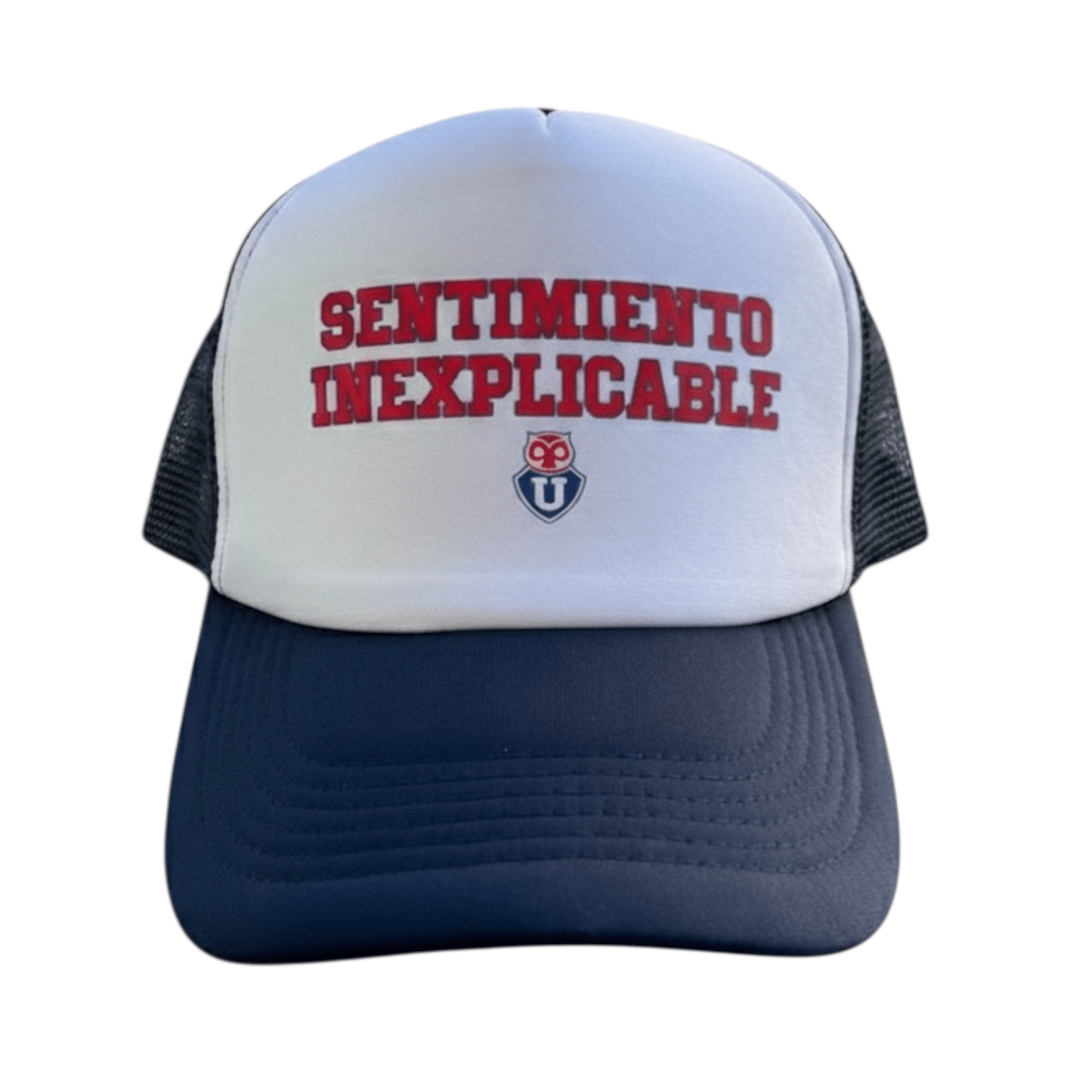 Gorro jockey azul marino U. de Chile Sentimiento Inexplicable | Poleras de la U