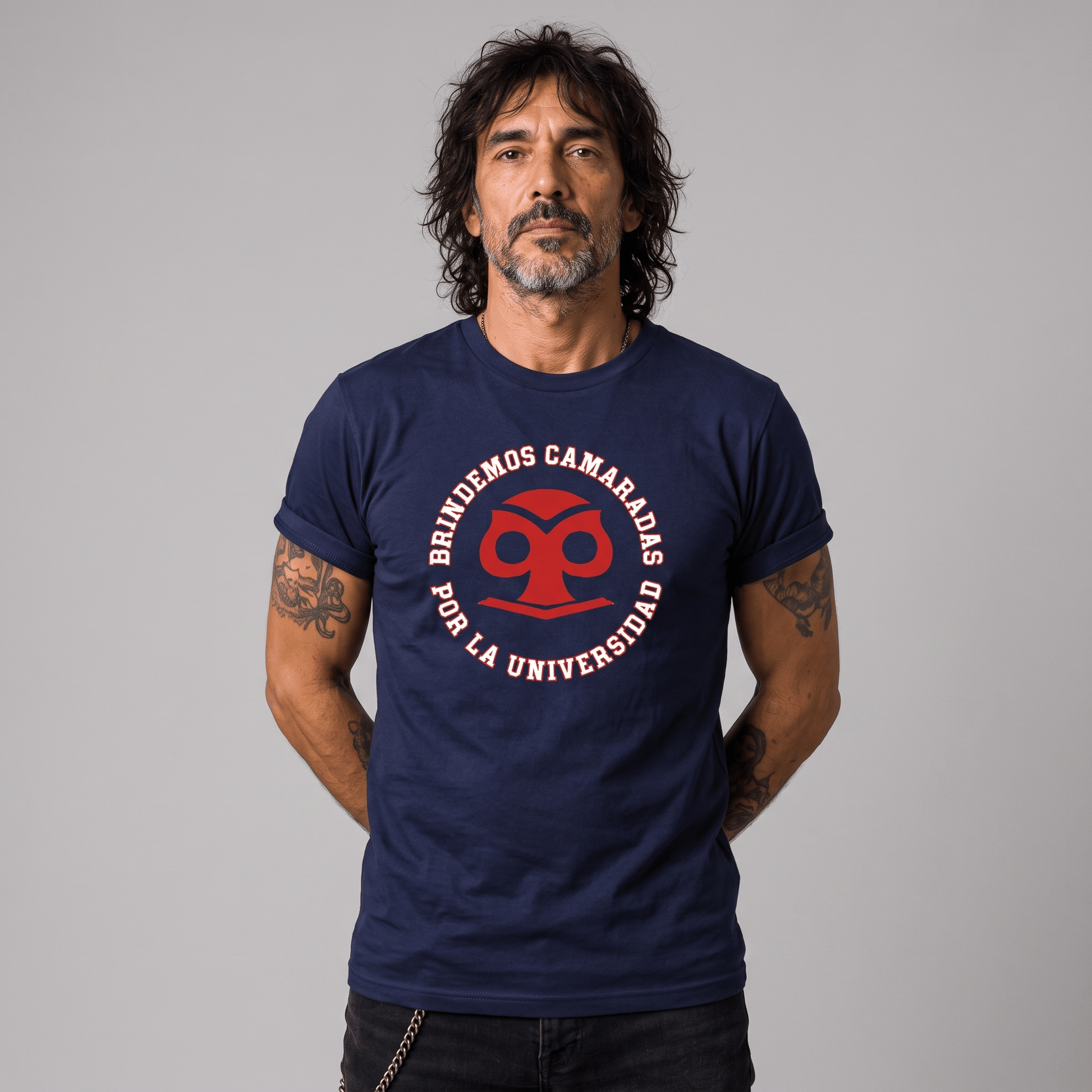 Polera U. de Chile (AZUL) - BRINDEMOS CAMARADAS - Poleras de la U