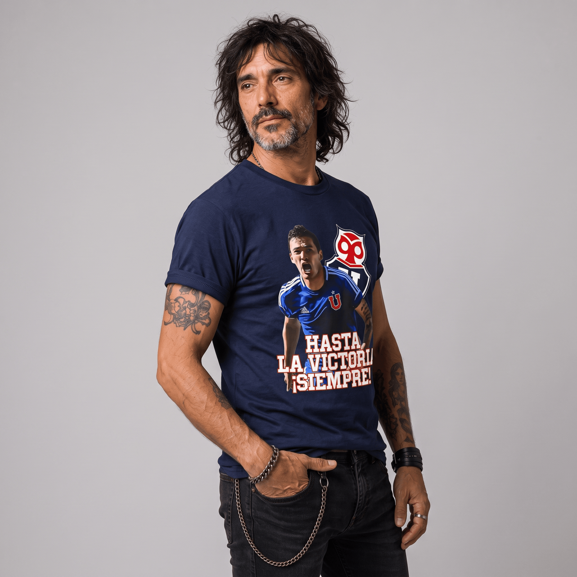 Polera U. de Chile (AZUL) - CHARLES ARANGUIZ - Poleras de la U