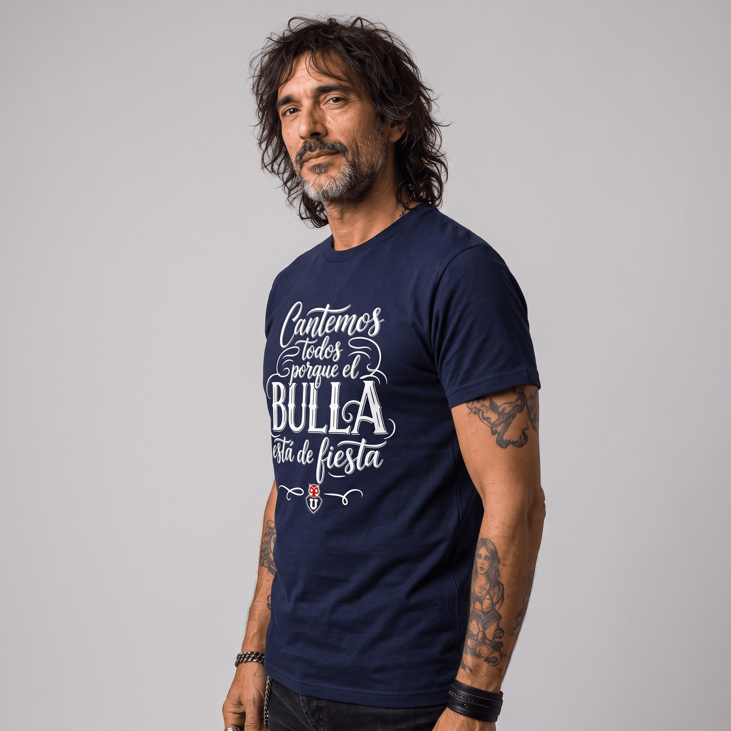 Polera U. de Chile (AZUL) - EL BULLA ESTA DE FIESTA - Poleras de la U