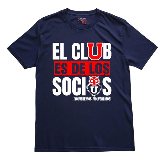 Polera U. de Chile (AZUL) - EL CLUB ES DE LOS SOCIOS - Poleras de la U