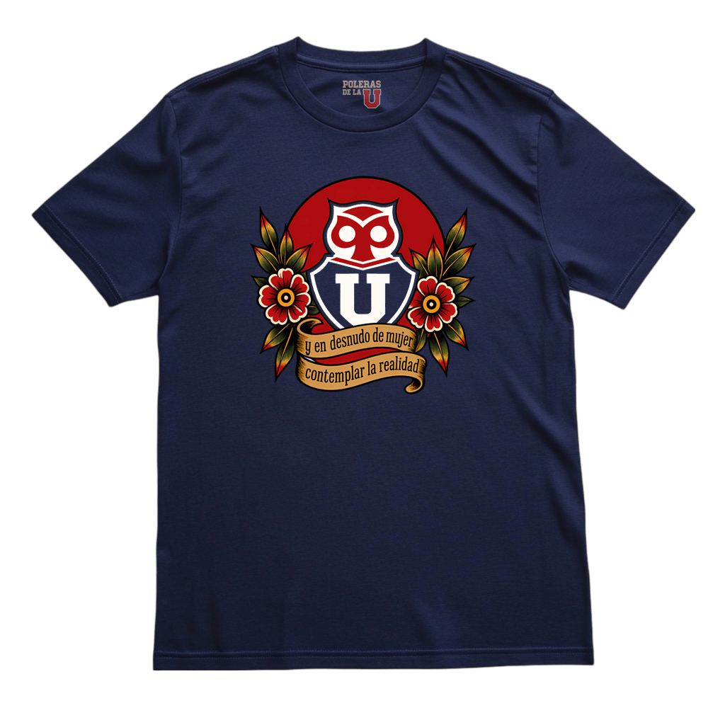 Polera U. de Chile (AZUL) - EN DESNUDO DE MUJER - Poleras de la U