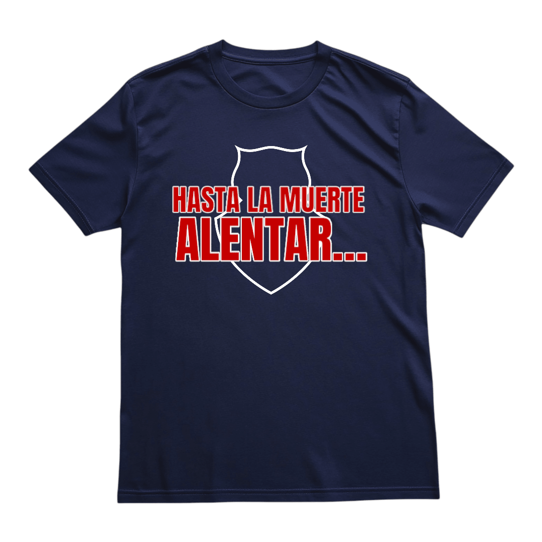 Polera azul U. de Chile Hasta la Muerte | Poleras de la U