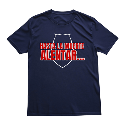 Polera azul U. de Chile Hasta la Muerte | Poleras de la U