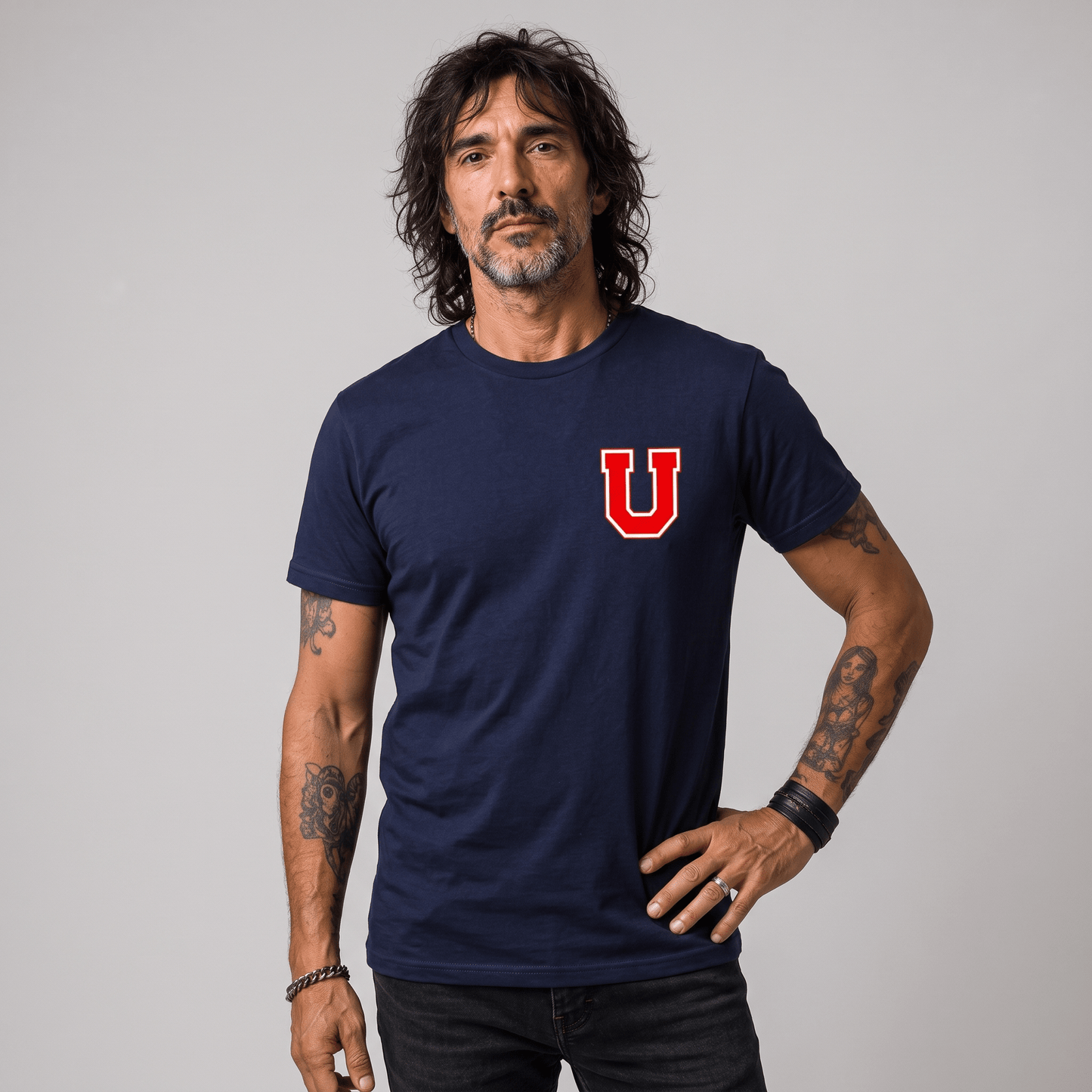 Polera U. de Chile (AZUL) - LA "U" (en el corazón) - Poleras de la U