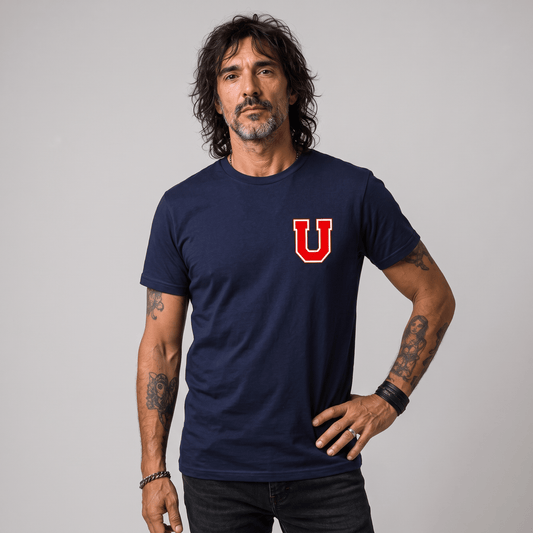 Polera U. de Chile (AZUL) - LA "U" (en el corazón) - Poleras de la U