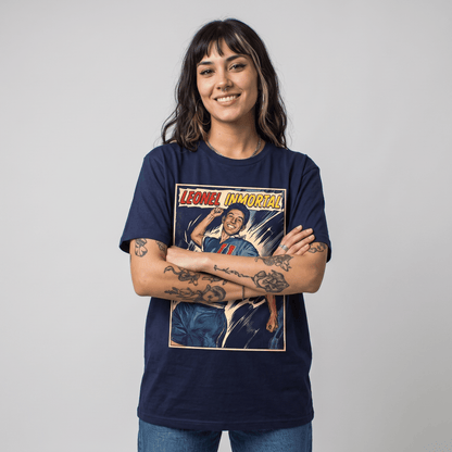Polera U. de Chile (AZUL) - LEONEL INMORTAL - Poleras de la U