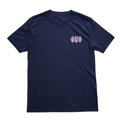 Polera azul U. de Chile Logos Históricos Pecho | Poleras de la U