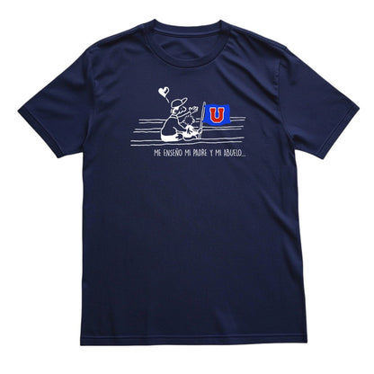 Polera azul U. de Chile Me Enseñó Mi Padre y Mi Abuelo | Poleras de la U