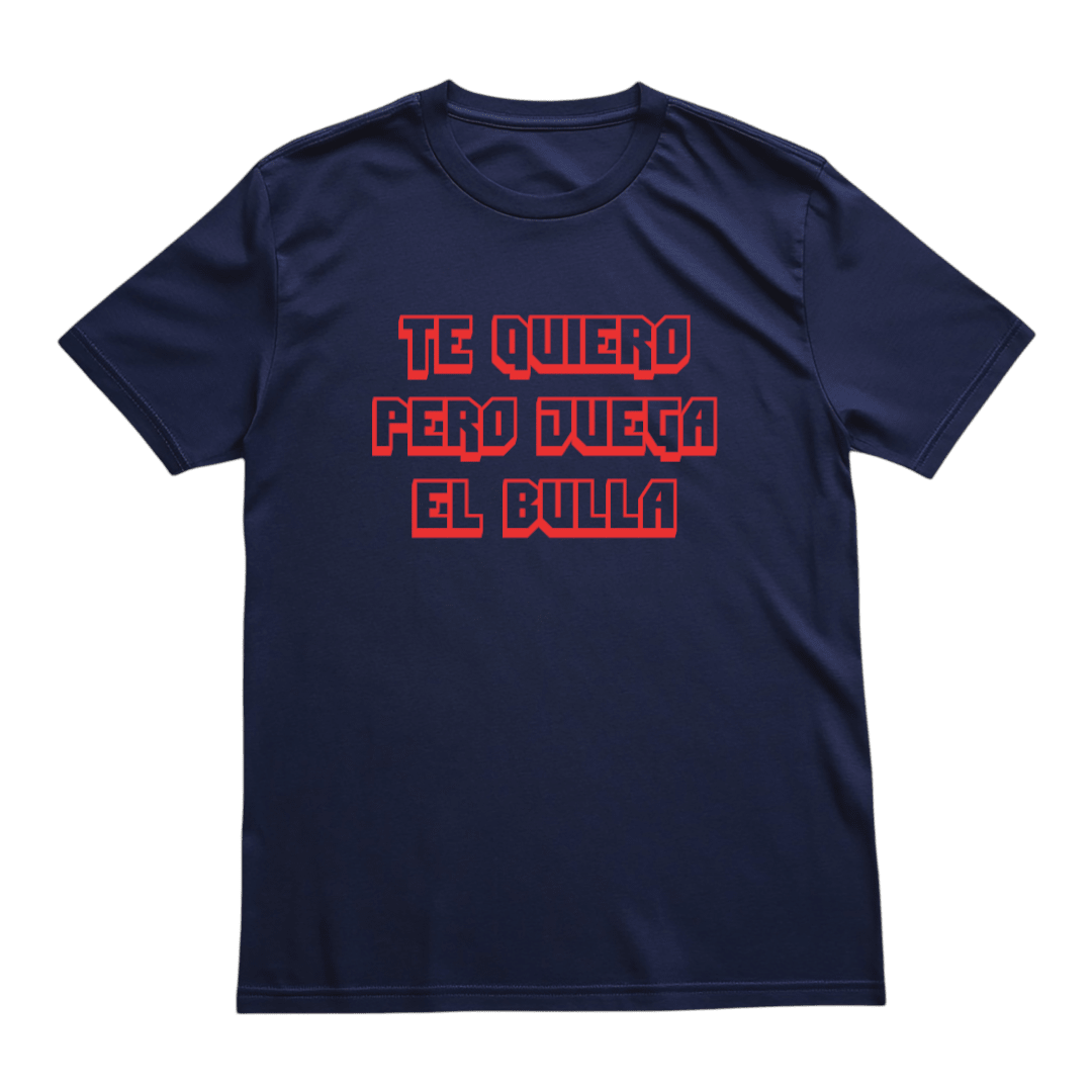 Polera azul U. de Chile Pero Juega el Bulla Letras Rojas | Poleras de la U