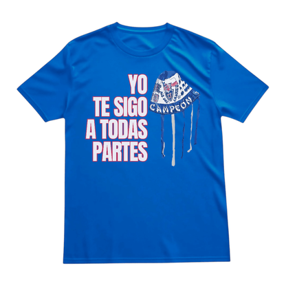 Polera azul rey U. de Chile Yo te Sigo a Todas Partes | Poleras de la U