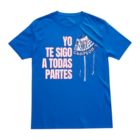 Polera U. de Chile (AZUL REY) - YO TE SIGO A TODAS PARTES - Poleras de la U