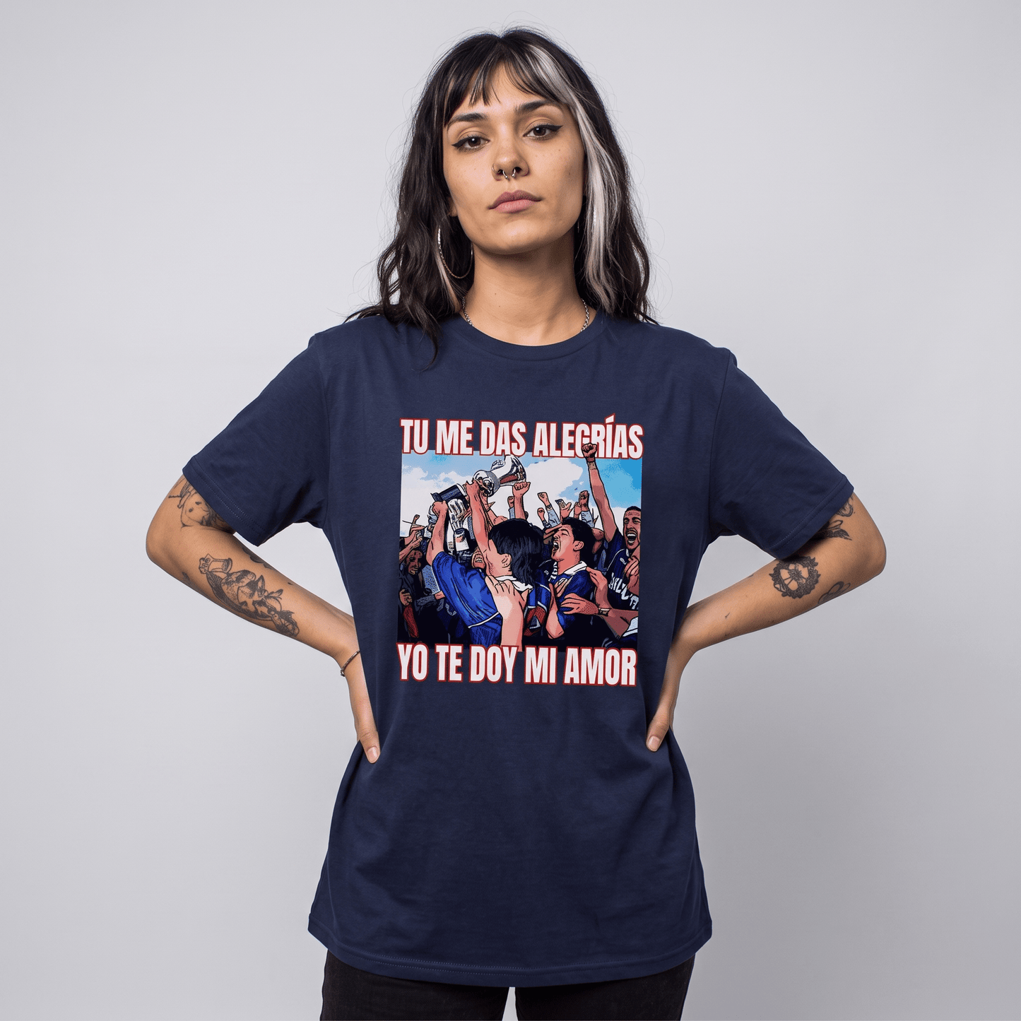 Polera U. de Chile (AZUL) - TU ME DAS ALEGRIAS - Poleras de la U