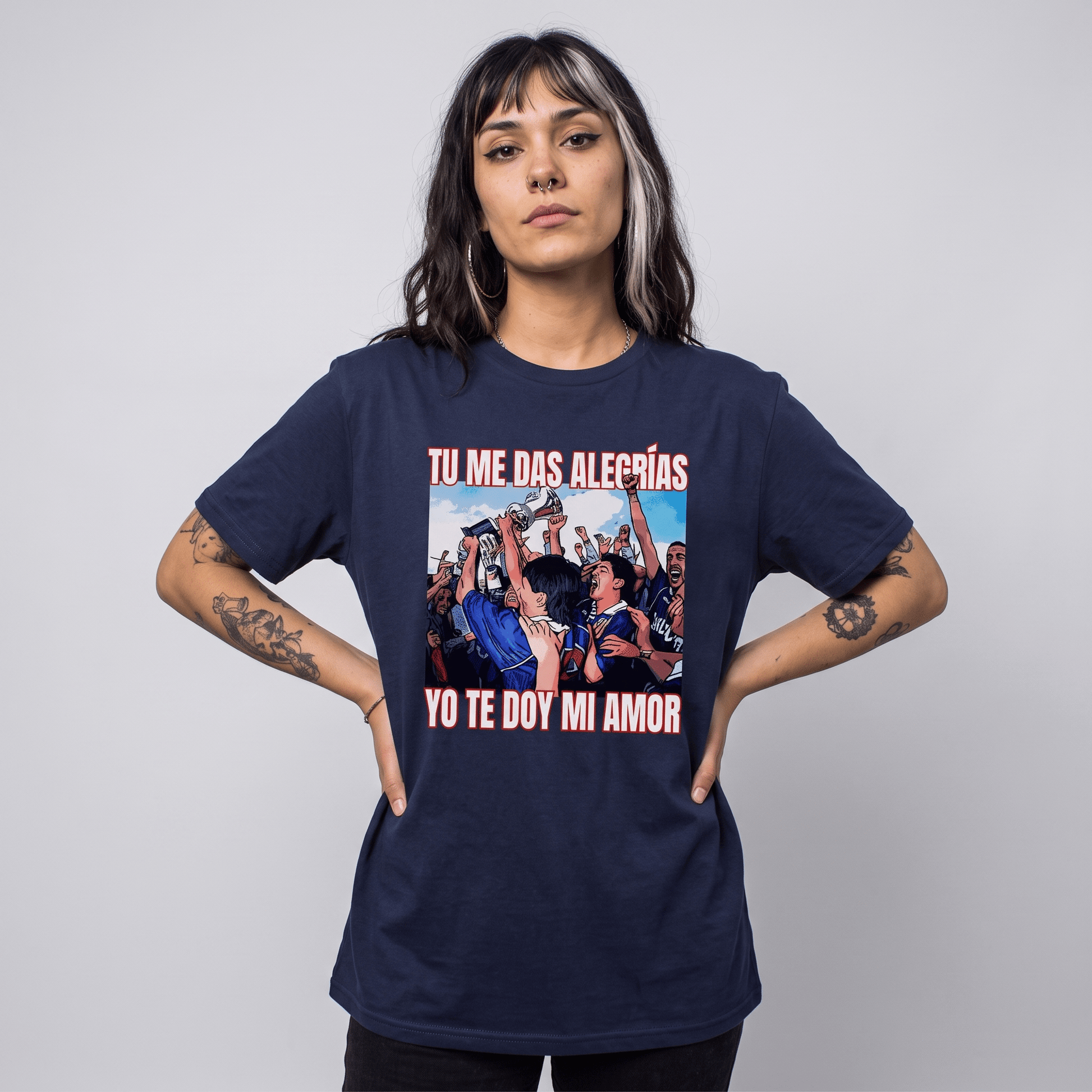 Polera U. de Chile (AZUL) - TU ME DAS ALEGRIAS - Poleras de la U