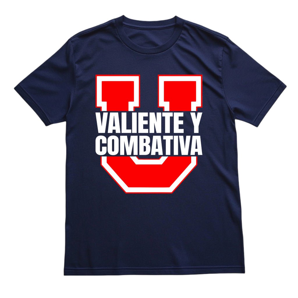 Polera azul U. de Chile Valiente y Combativa | Poleras de la U