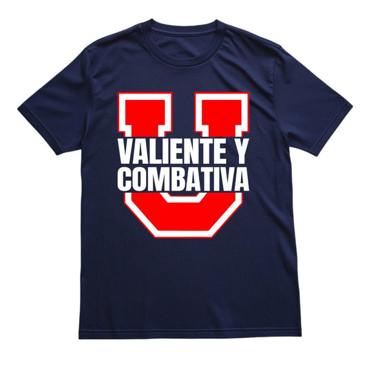 Polera U. de Chile (AZUL) - VALIENTE Y COMBATIVA - Poleras de la U