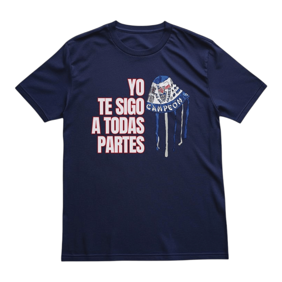 Polera U. de Chile (AZUL) - YO TE SIGO A TODAS PARTES - Poleras de la U