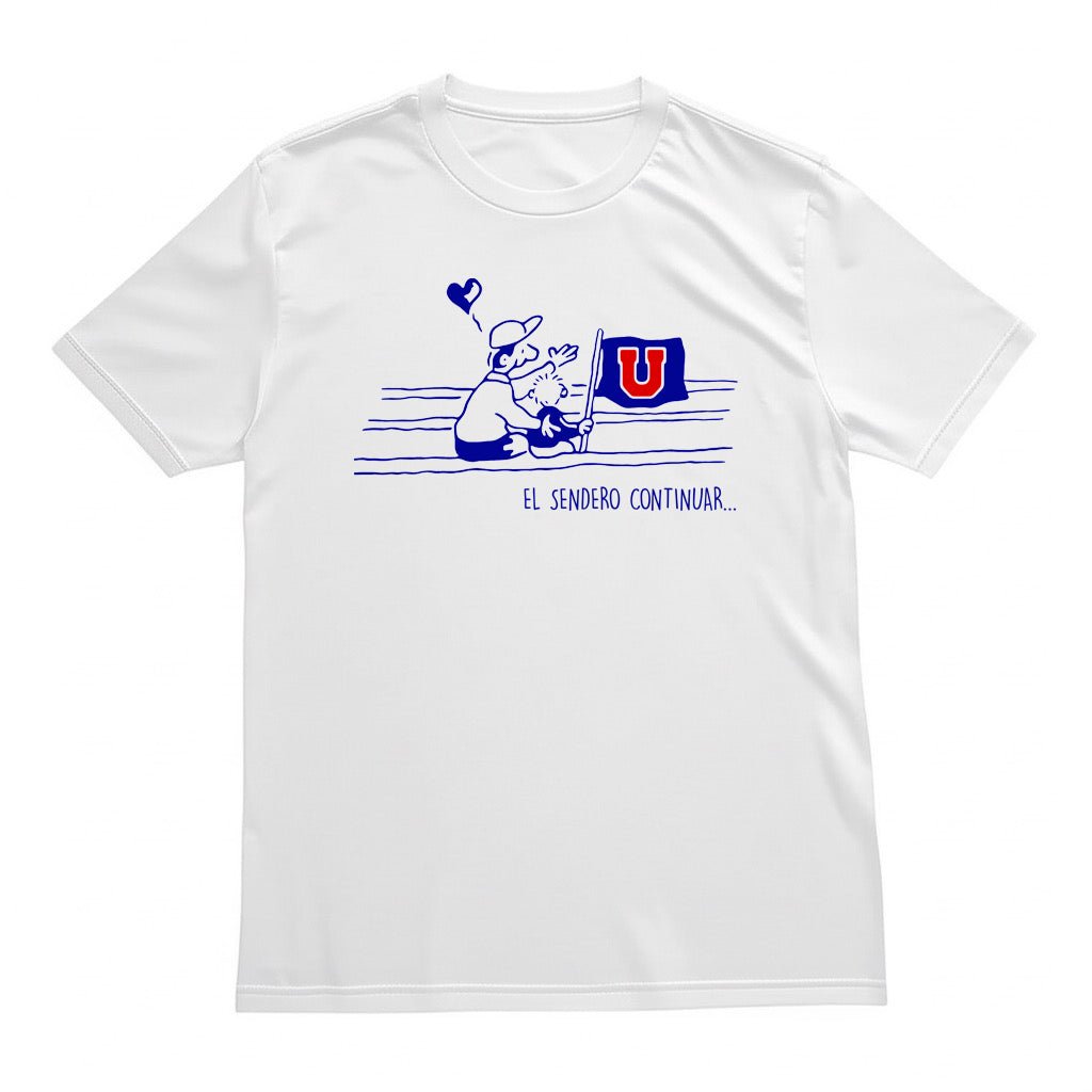 Polera blanca U. de Chile El Sendero Continuar | Poleras de la U