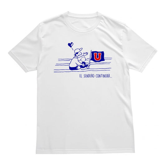Polera U. de Chile (BLANCA) - EL SENDERO CONTINUAR - Poleras de la U