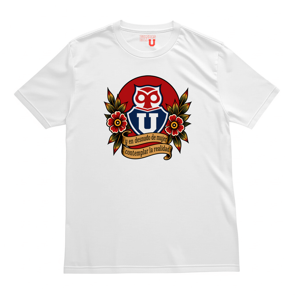 Polera U. de Chile (BLANCA) - EN DESNUDO DE MUJER - Poleras de la U