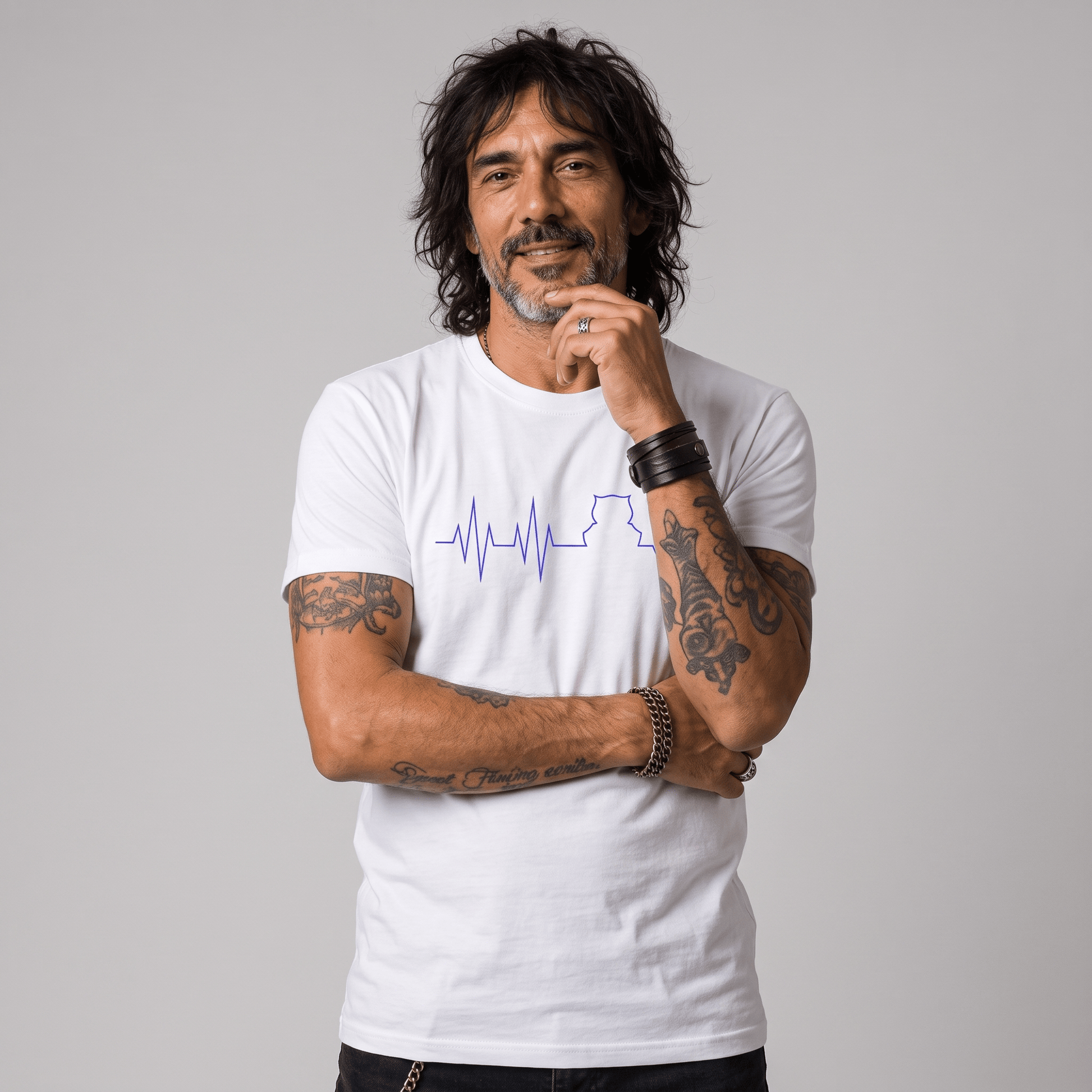 Polera U. de Chile (BLANCA) - MI VIDA (Azul) - Poleras de la U