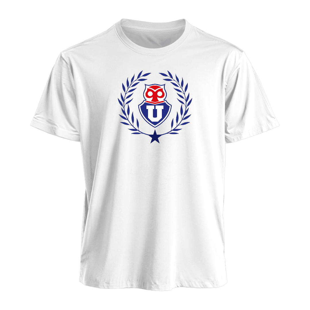 Polera blanca U. de Chile Olimpo Azul | Poleras de la U