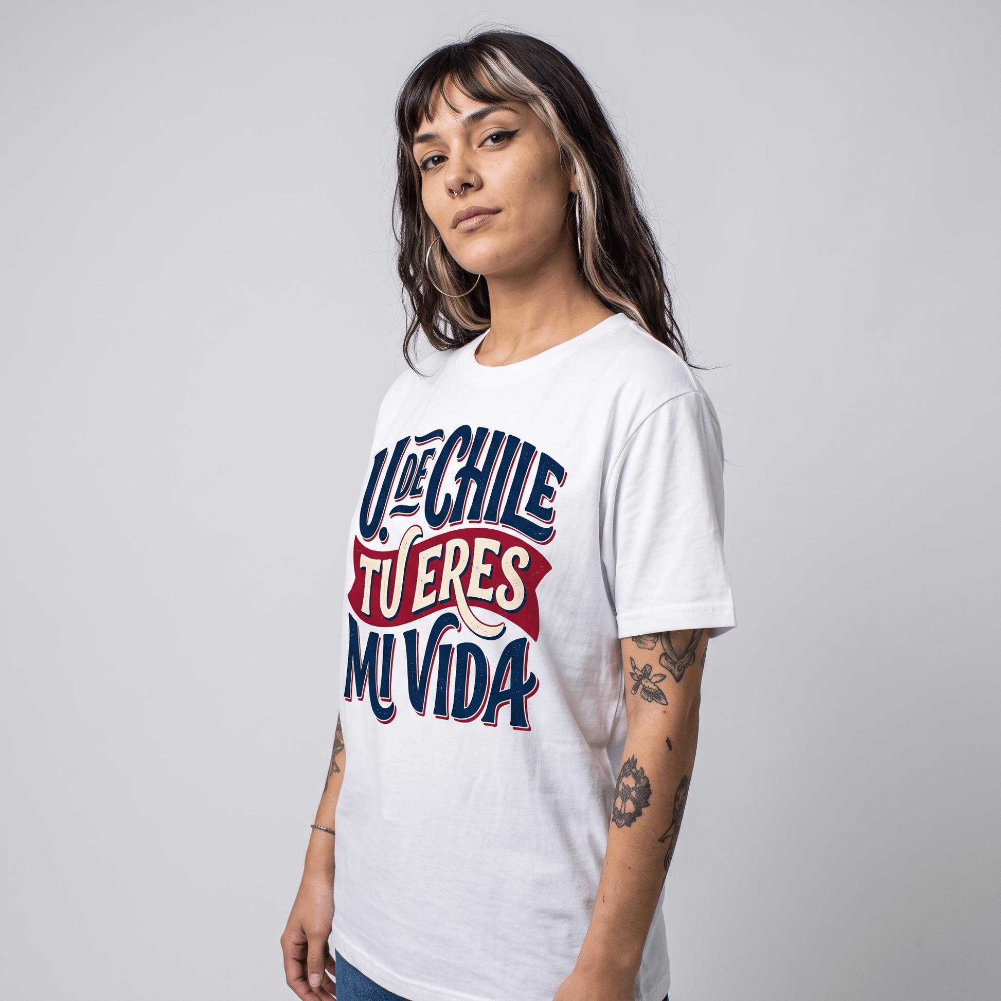 Polera U. de Chile (BLANCA) - U. DE CHILE TU ERES MI VIDA - Poleras de la U