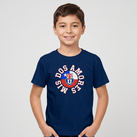 Polera U. de Chile Niño/a (AZUL) - MIS DOS AMORES - Poleras de la U