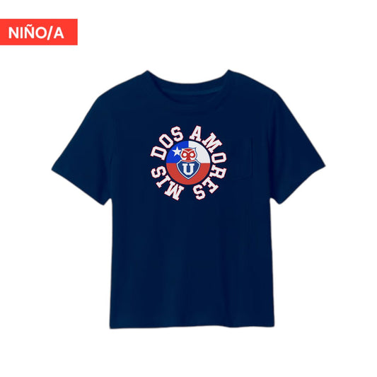 Polera U. de Chile Niño/a (AZUL) - MIS DOS AMORES - Poleras de la U