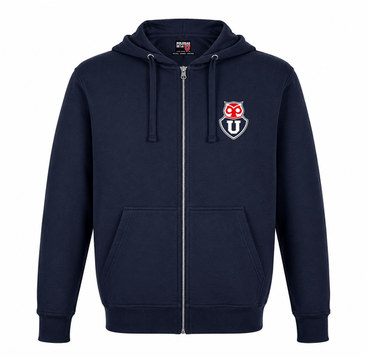 Polerón con Cierre U. de Chile (AZUL) - ESCUDO U. DE CHILE - Poleras de la U