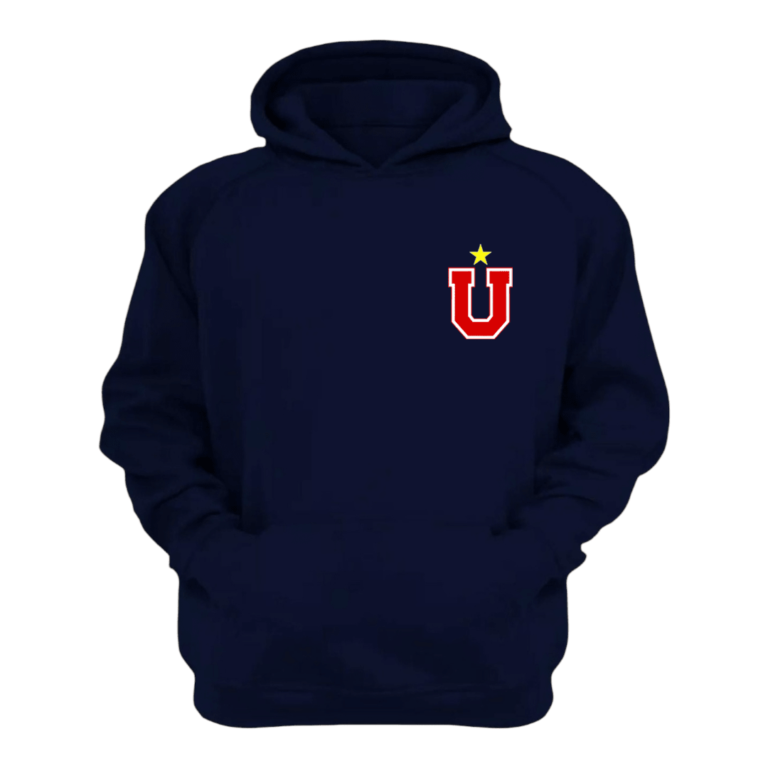 Polerón U. de Chile (AZUL) - LA "U" EN EL CORAZÓN + ESTRELLA - Poleras de la U