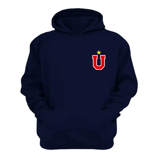 Polerón U. de Chile (AZUL) - LA "U" EN EL CORAZÓN + ESTRELLA - Poleras de la U