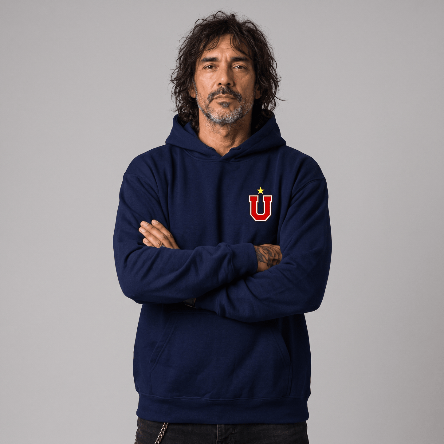 Polerón U. de Chile (AZUL) - LA "U" EN EL CORAZÓN + ESTRELLA - Poleras de la U