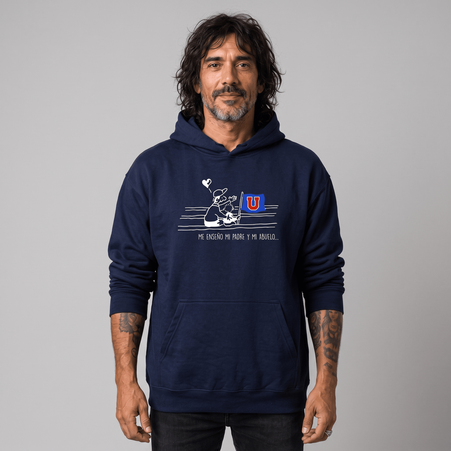 Polerón U. de Chile (AZUL) - ME ENSEÑO MI PADRE... - Poleras de la U