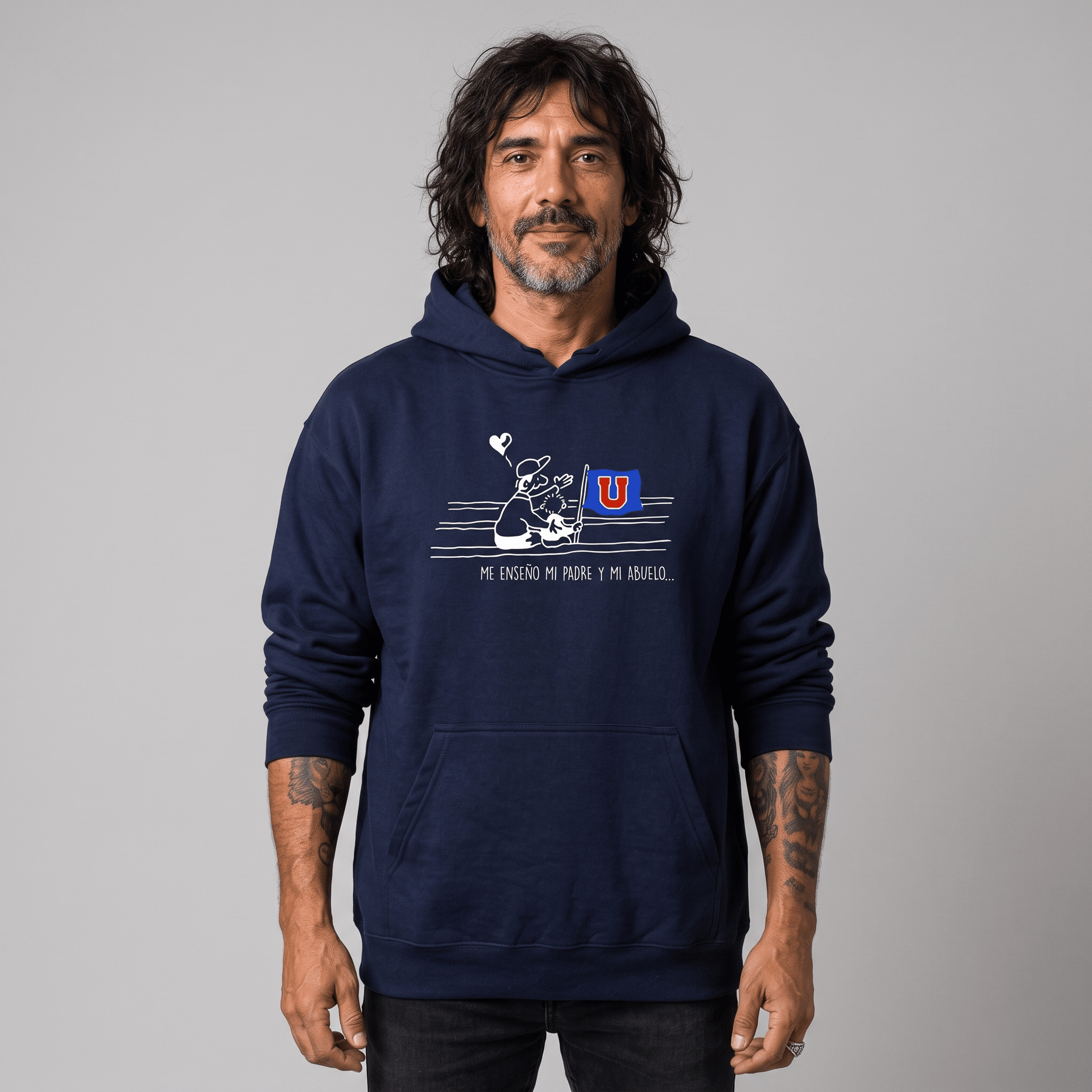Polerón U. de Chile (AZUL) - ME ENSEÑO MI PADRE... - Poleras de la U