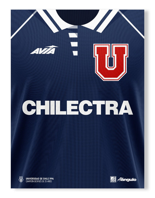 Póster U. de Chile - Camiseta 1994-95 - Poleras de la U