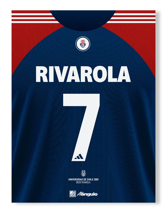 Póster U. de Chile - Camiseta Diego Rivarola 2001 - Poleras de la U